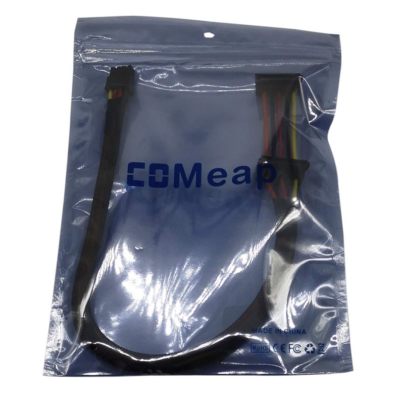 COMeap SATA Power Cable for Dell OptiPlex Series 3020 5040 7020 9020, Motherboard ATX Mini 8 Pin to 2X Right-Angle SATA Hard Drive HDD Power Adapter 14.5in(37cm) - Image 5